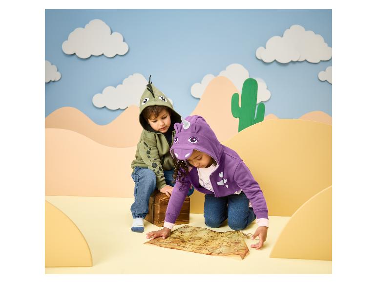 LUPILU® Premium Kinder-Sweatjacken mit Dinosaurier- und Einhorn-Kapuze auf Schatzsuche