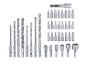 Bohrer- und Bit-Set mit Bohrern und Bits in verschiedenen Größen.