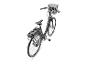 Graues E-Bike mit Frontkorb und Gepäckträger.