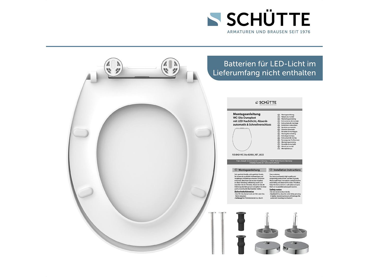 Schütte Duroplast WC Sitz mit Nachtlicht u. Absenkauto… | WCs & Toiletten