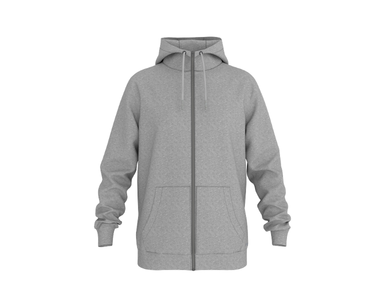 Grauer Herren-Kapuzenpullover mit Reißverschluss