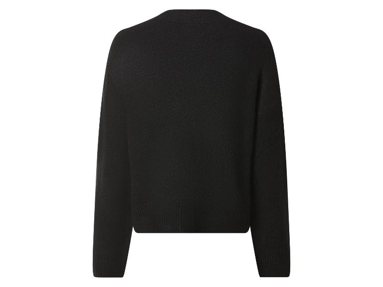 Schwarzer Langarm-Rundhalspullover, Rückansicht