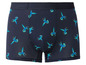 Dunkelblaue Boxershorts mit Kolibri-Muster.