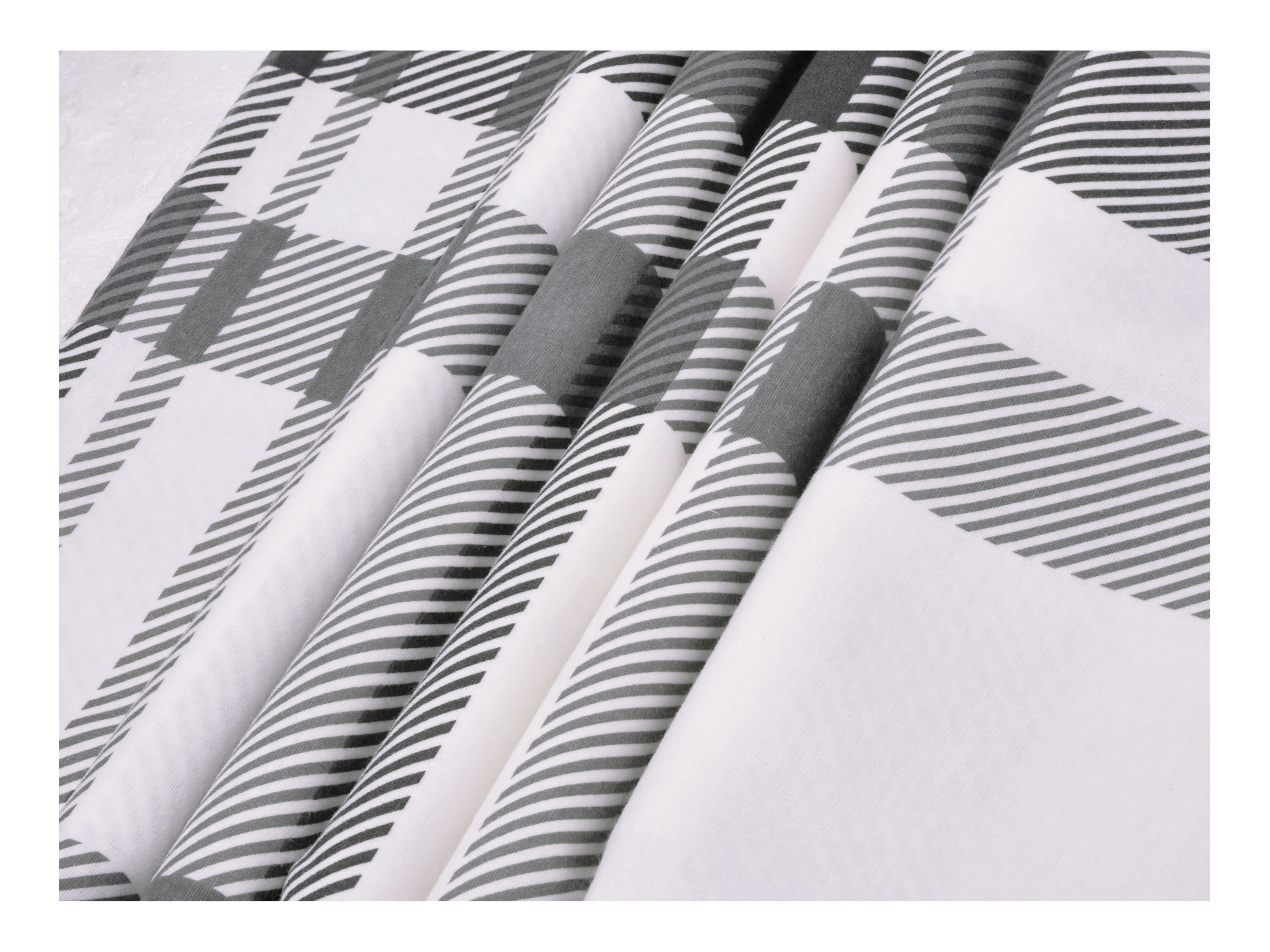 Thumbnail - LIVARNO® Feinbiber-Bettwäsche, 135 x 200 cm (Karo/grau)