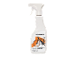 Weiße Sprühflasche mit E-Bike-Reiniger und einem orange-schwarzen E-Bike-Bild.
