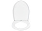 Ein weißer Toilettensitz mit Soft-Close-Funktion.