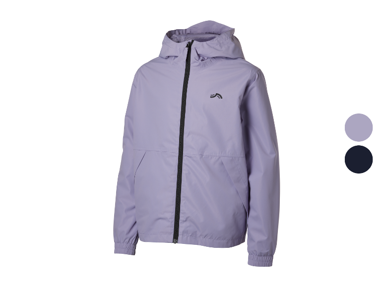 Mädchen Kapuzenjacke in Lila und Marine.