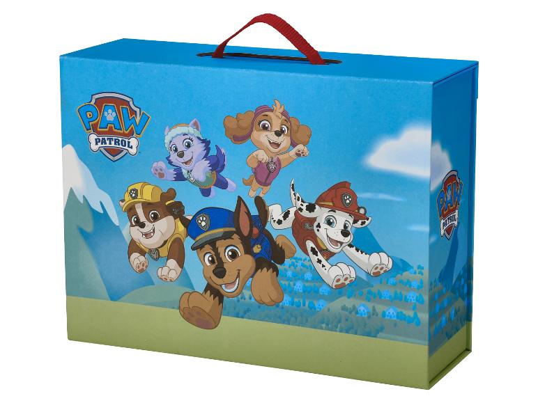 Paw Patrol Box mit Zeichentrickfiguren, darunter Chase, Marshall und Skye