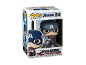 Sammelfigur von Captain America in Box, mit der Aufschrift „Pop! Avengers 450“.