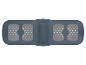 Blauer elektrischer Massagegürtel mit Stimulationspads.