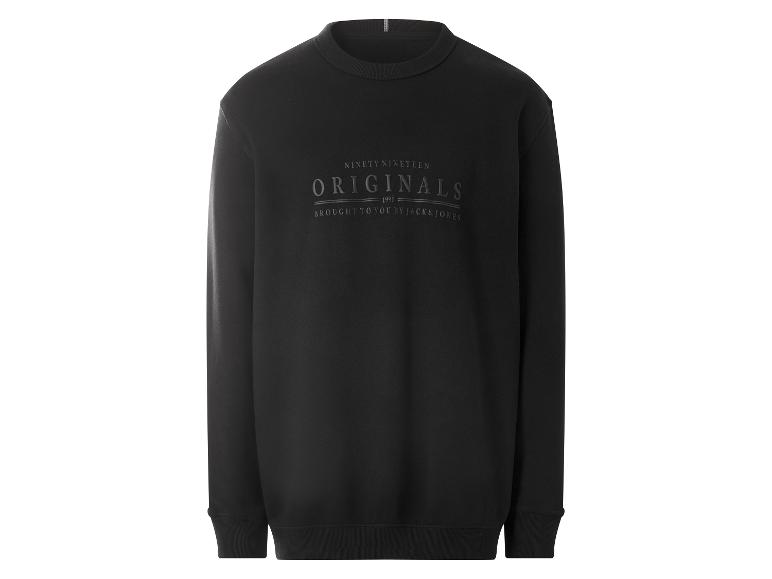 Schwarzes Sweatshirt mit grauem Text 'NINETY NINETEEN ORIGINALS 1990 BROUGHT TO YOU BY'.
