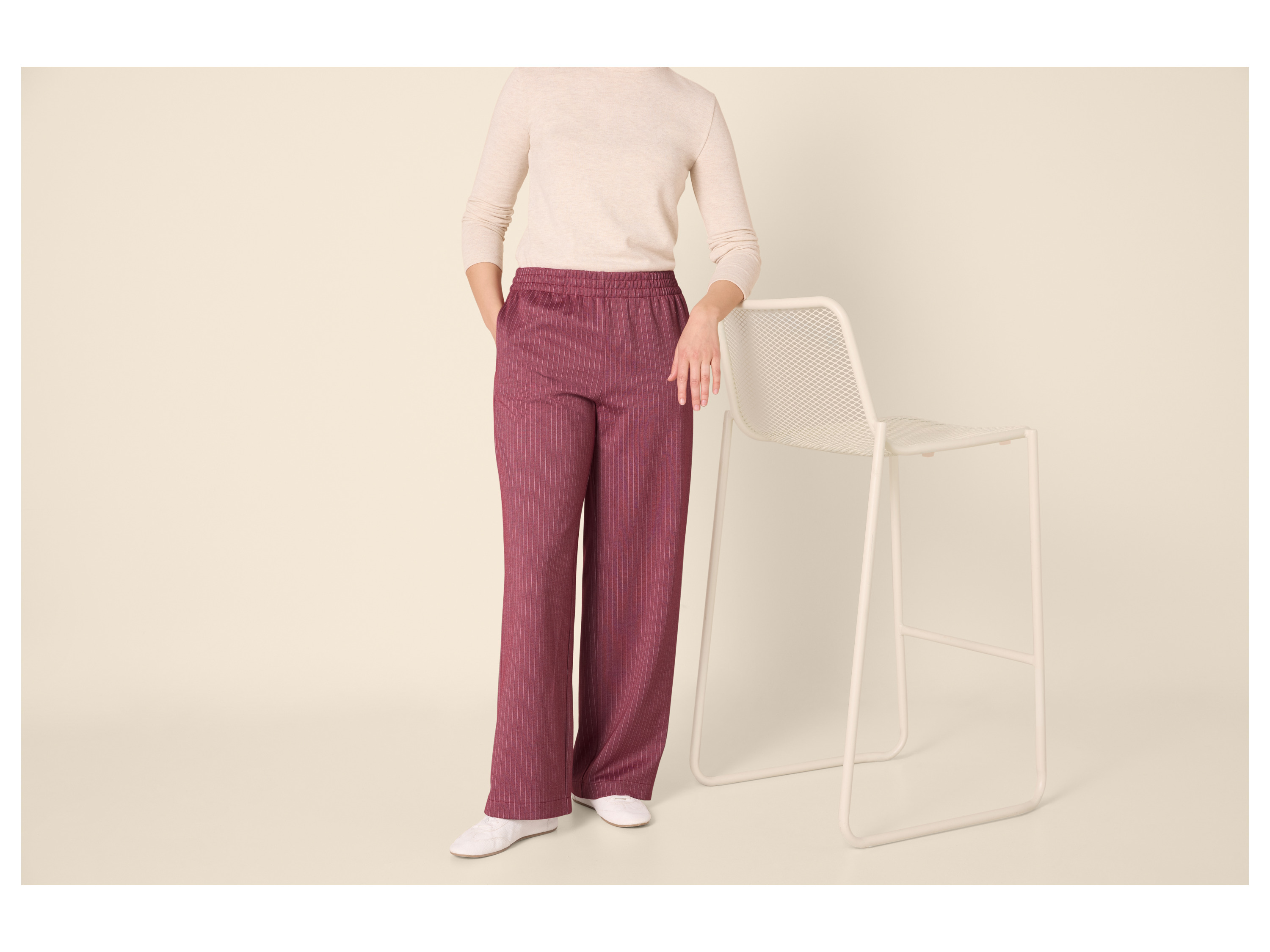 ESMARA® Damen Jogger Wide Leg (Rot, M(40/42)) – Bild 2 von 4