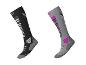 CRIVIT Premium Damen Winter-Funktionsstrümpfe in Schwarz und Grau mit pinken Akzenten