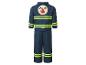 Kinder-Feuerwehrkostüm mit marineblauer Jacke und Hose, reflektierenden Streifen und Emblem
