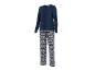 Damen-Pyjama in Dunkelblau mit weihnachtlichen Motiven