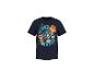 Dunkelblaues Kinder-T-Shirt mit Welpen- und Dinosaurier-Motiv, Text „STOMP AROUND“