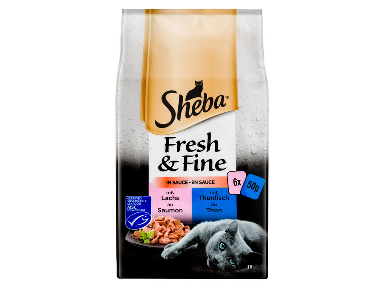 Gehe zu Vollbildansicht: Sheba Katzennassnahrung Fresh & Fine mit Lachs & Thunfisch, 6x 6 x 50g - Bild 2