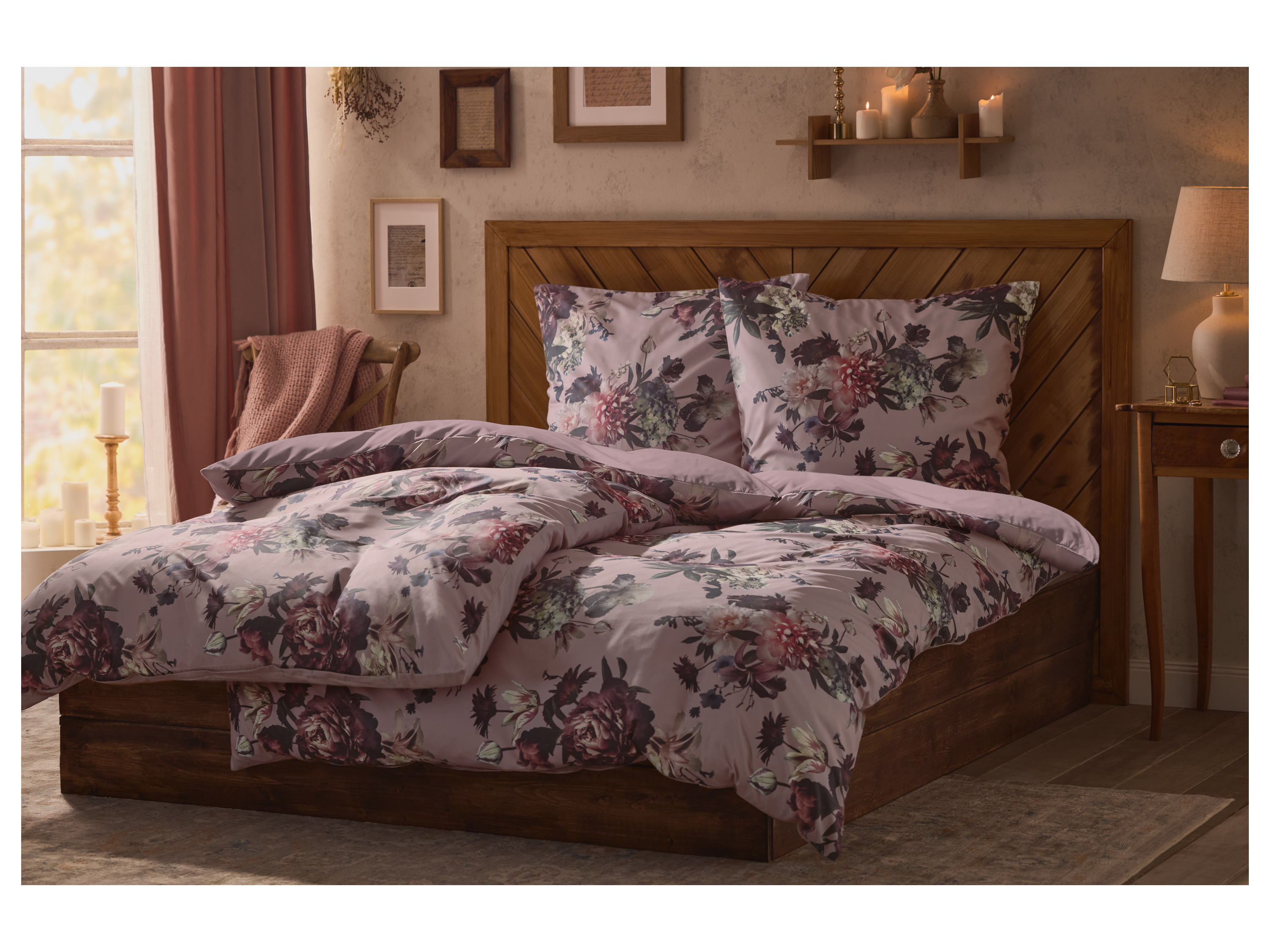 Thumbnail - LIVARNO® Bettwäsche Mikrofaser Satin, 155 x 220 cm (Blumen/rosa)