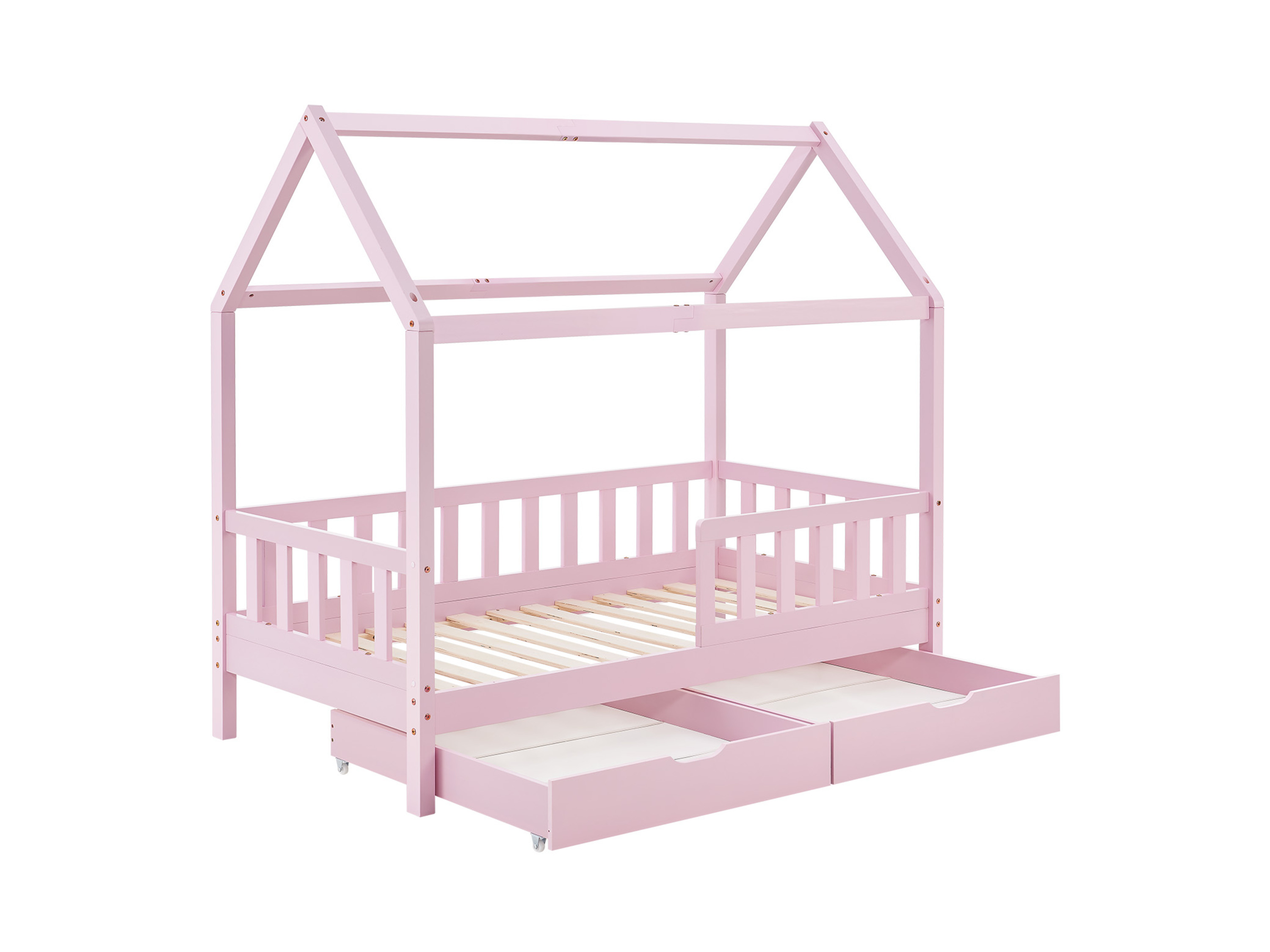 JUSKYS Kinderbett Marli_STR_OS (rose mit Bettkasten, 200 x 90 cm) – Bild 3 von 4