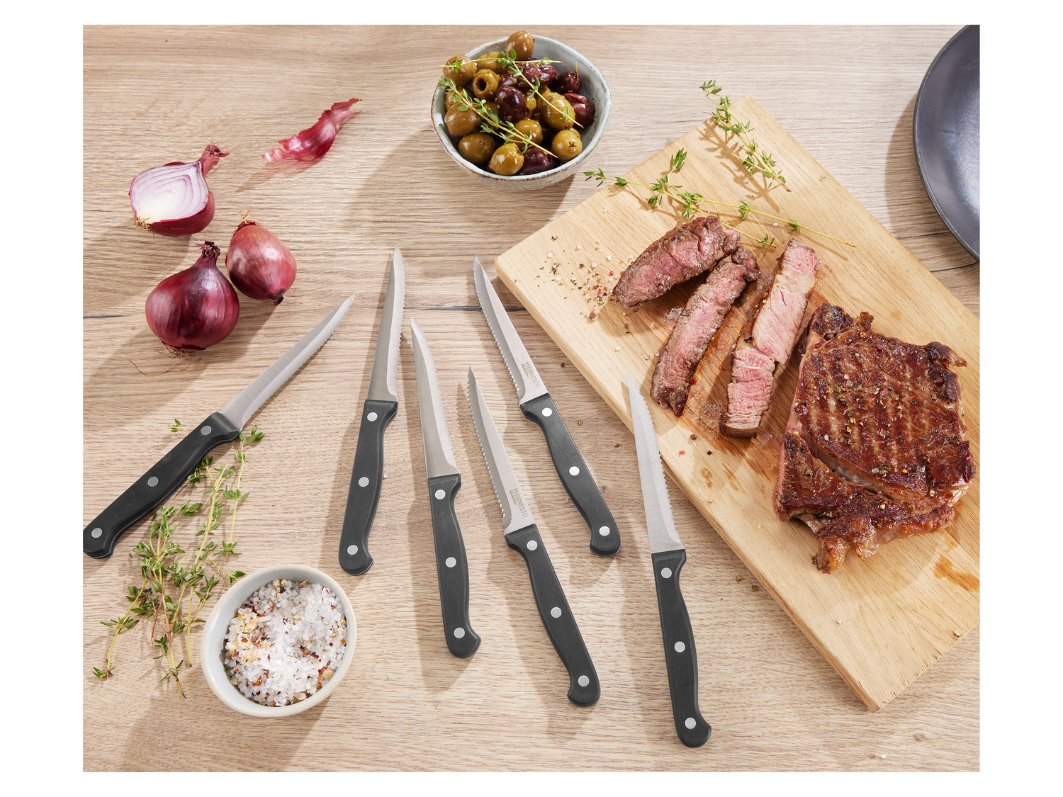 ERNESTO® Steakmesser Set, Mit Wellenschliff LIDL