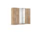 Kleiderschrank mit Holztüren und Spiegelflächen