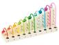 Holz-Abakus mit 10 farbigen Reihen zum Erlernen der Addition.