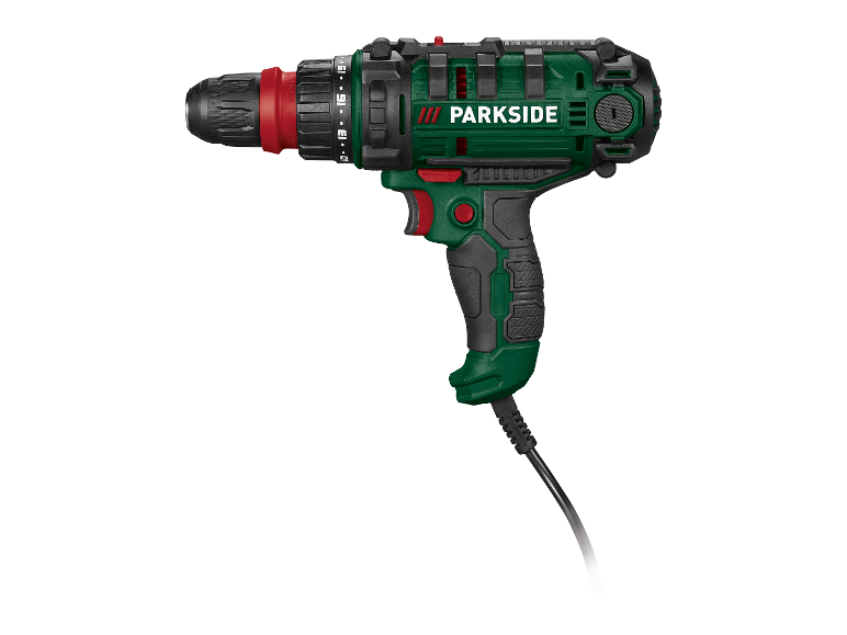 Grün-schwarze Parkside Bohrmaschine.
