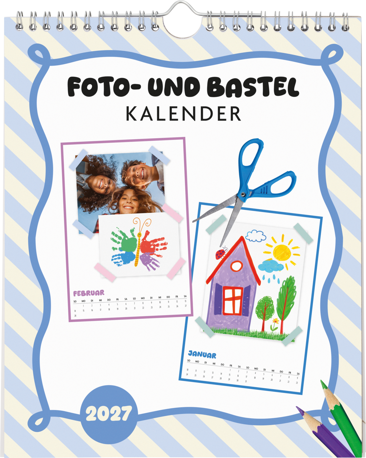 CRELANDO® Foto-Einsteckkalender / Foto- und Bastelkalender / Bastelkalender / Foto-Familienplaner / Foto-Einsteck Tischkalender (Foto- Mal- und Bastelkalender)