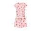 Rosa Kirsch-Print-Pyjama, bestehend aus T-Shirt und Shorts.