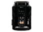 Schwarze Kaffeemaschine mit einer Tasse Espresso