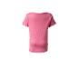 Rosa geripptes Kurzarm-T-Shirt für Damen, Rückansicht.