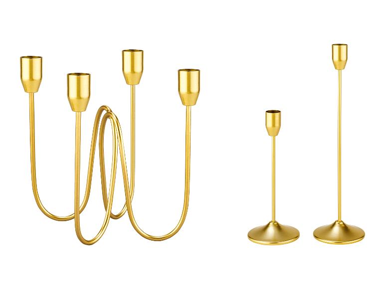 LIVARNO® goldene Kerzenhalter und Kerzenhalter-Set