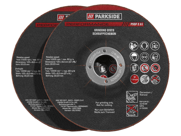 Gehe zu Vollbildansicht: PARKSIDE PERFORMANCE® Trennscheiben »PTP 6 A1« / Schruppscheiben »PSSP 2 A1« - Bild 7