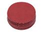 Stapel runder roter Schleifscheiben.