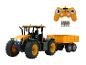 JCB ferngesteuerter Traktor mit Anhänger und Fernbedienung.