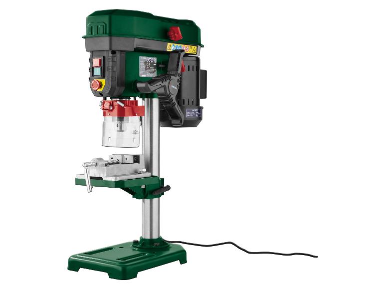 PARKSIDE Säulenbohrmaschine mit Schraubstock und Netzkabel.
