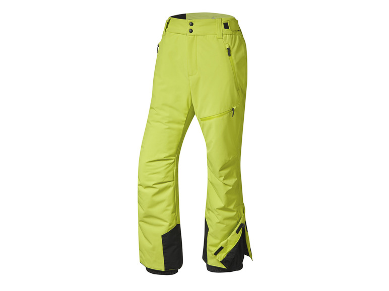 Limegrüne Skihose mit schwarzen Akzenten.