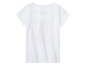 Weißes T-Shirt mit kurzen Ärmeln für Mädchen.
