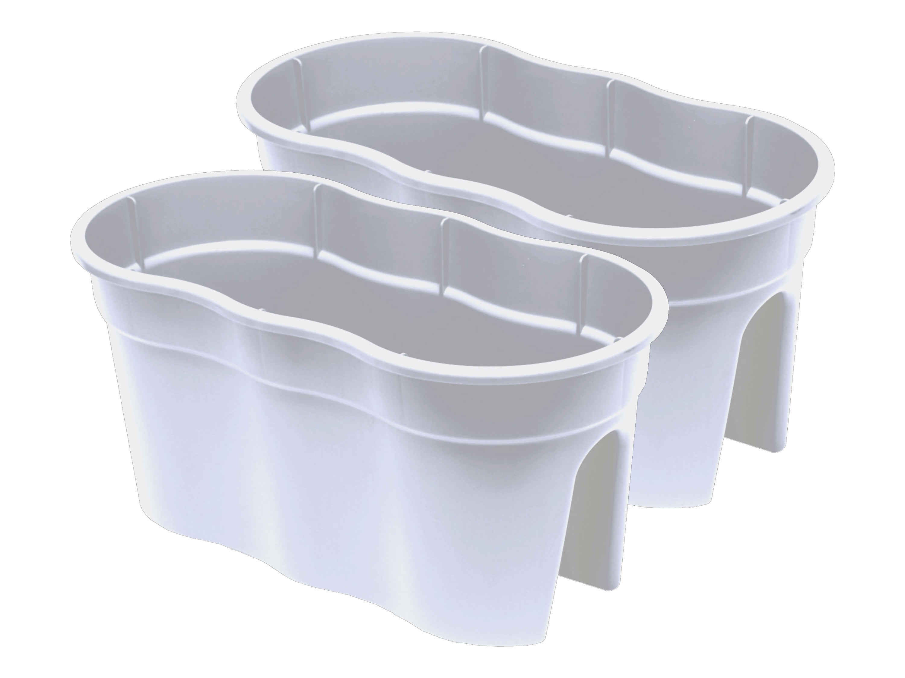 KHW Balkonkasten »Flowerclip XL«, 2er Set (Weiß)