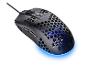 Schwarze Gaming-Maus mit LED-Beleuchtung und perforiertem Gehäuse