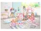 BABY born Puppen und Zubehör: Wickeltisch, Kleiderständer, Hochstuhl und Wippe in einem spielerischen Zimmer.