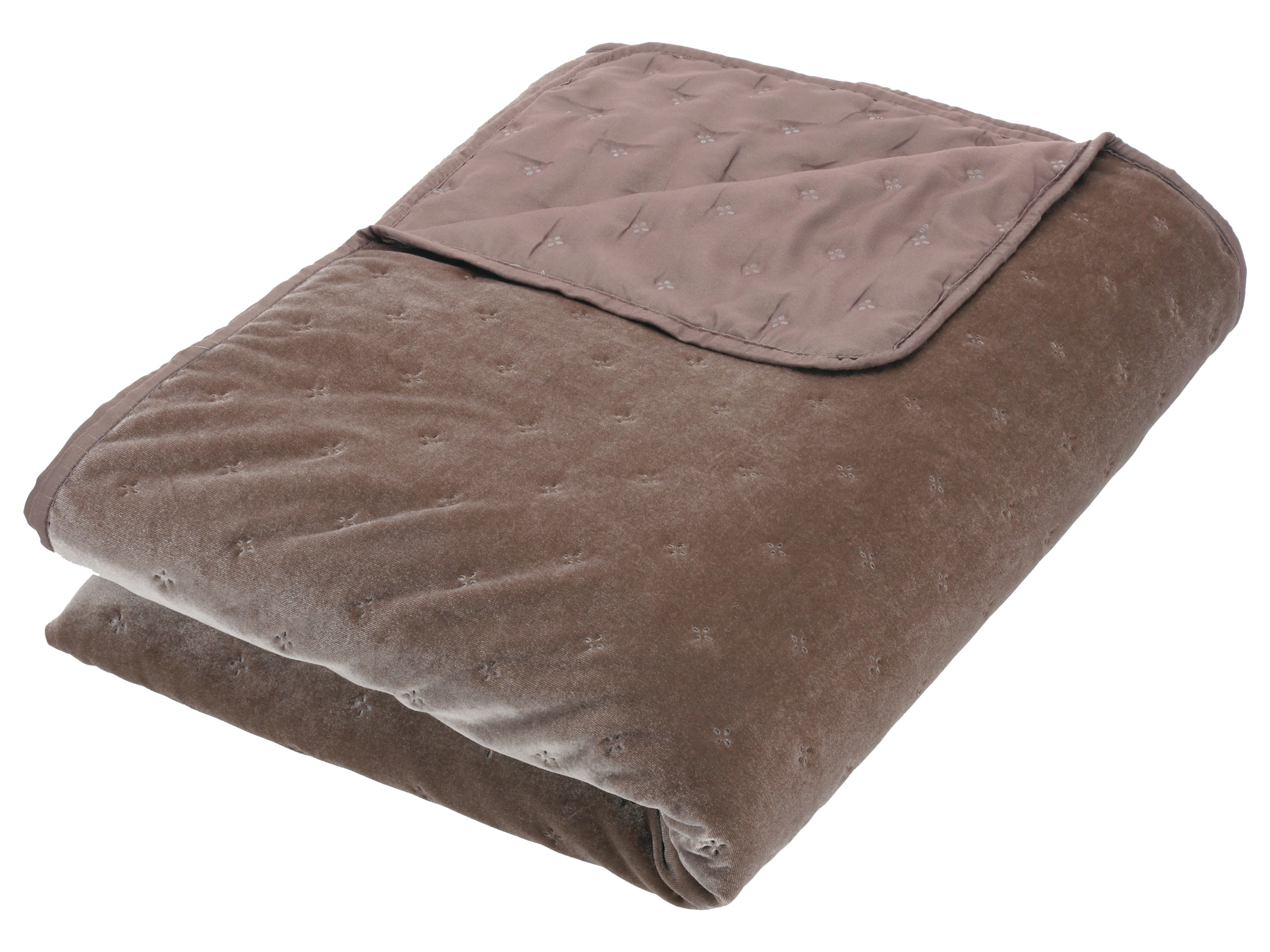 Thumbnail - LIVARNO® Velours-Tagesdecke, 200 x 240 cm (Braun)