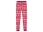 Rote Weihnachtsleggings mit Lebkuchenmann-Muster.