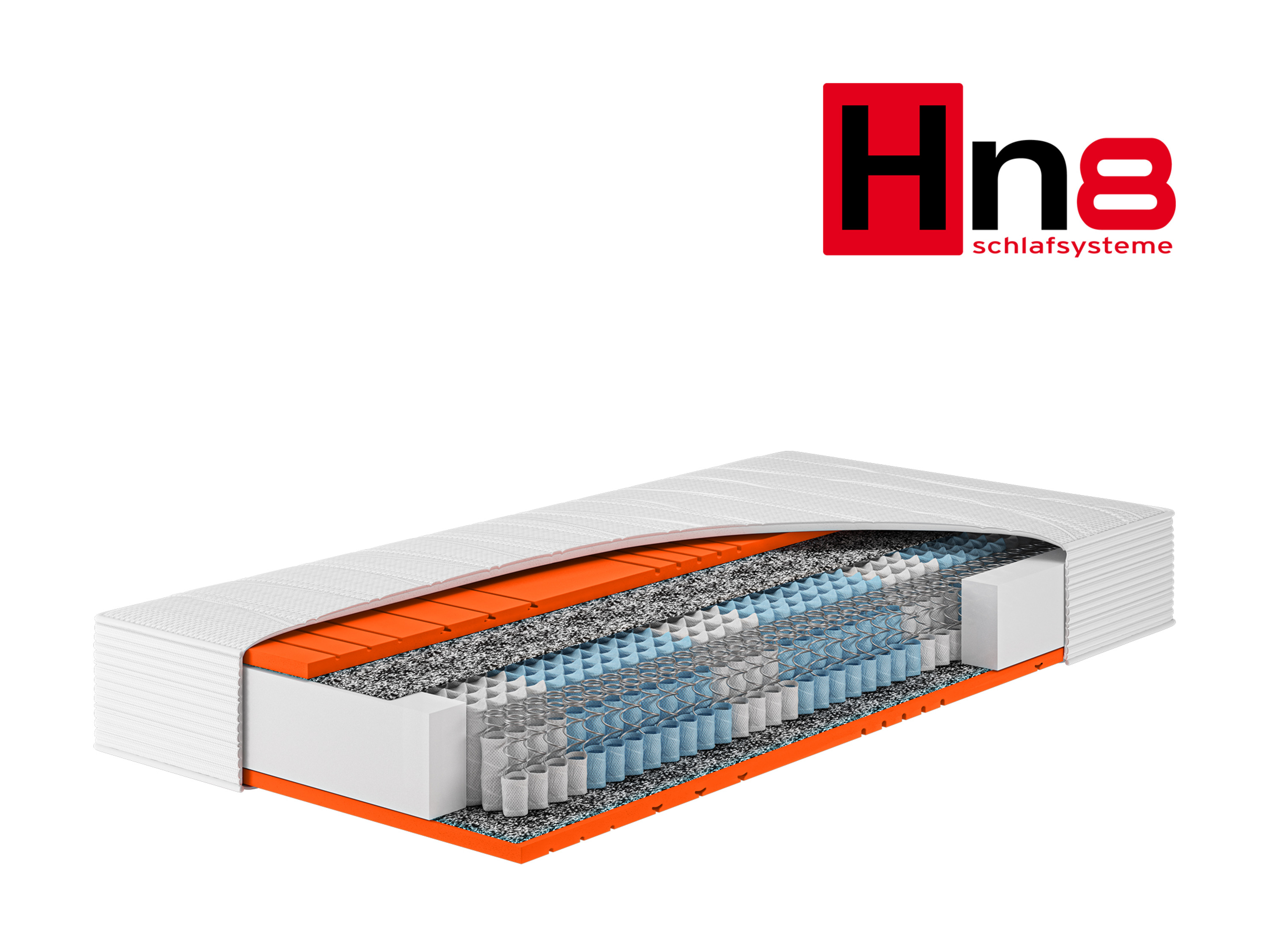HN8 SCHLAFSYSTEME XXL-Taschenfederkern-Matratze Dynamic XXL mit 7 Zonen, bis 200 kg (H5, 80 x 200 cm) – Bild 4 von 4