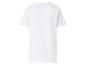 Weißes kurzärmeliges T-Shirt-Kleid, Rückansicht.