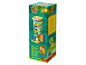 Ein farbenfrohes Holzturmspiel mit Dinosaurier-Illustrationen, geeignet für 3+.