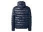 Dunkelblaue Steppjacke mit Kapuze, Rückansicht