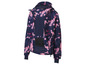 Eine blaue Jacke mit rosa und roten Wolkenmuster von Crivit.