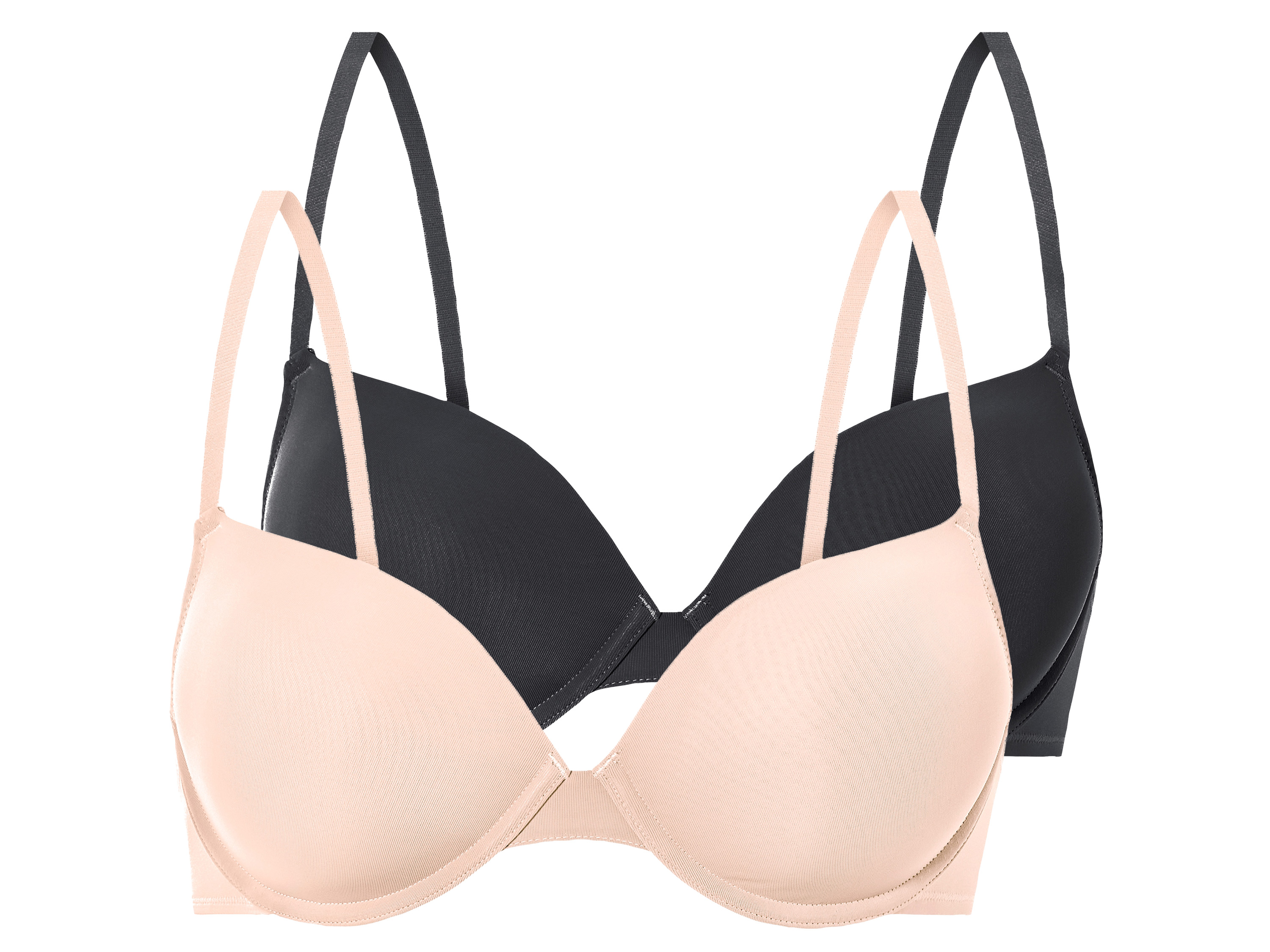esmara® Damen Bügel BH gepaddet, 2er (schwarz/beige, 85C)““ | rosa/hellrosa, schwarz/beige Muster: – Detail: optimale Passform durch das Elasthan Lycra® Trägerart: verstellbare Träger Schale: gepaddete Cups Multipack: 2 Stück Material: Obermaterial: Polyamid, 10 % Elasthan Lycra Cupfutter: Polyester Pflegehinweis: waschen bei max. 40 °C Pflegeleicht nicht bleichen nicht im Wäschetrockner trocknen nicht bügeln nicht trockenreinigen Größe: 75B – 85C Meine Lidl-Größe – so einfach gehts Deine Größe findest du in der Lidl-Größentabelle . Oeko-Tex® Standard 100 Geprüft auf Schadstoffe Zertifizierungsnummer: Hkum 030975 Testex Standard 100 by Oeko-Tex® ist die weltweit bekannteste, unabhängige Zertifizierung schadstoffgeprüfter Textil- und Lederprodukte aller Art – vom Garn und den Stoffen bis hin zum gebrauchsfertigen Artikel. Das Label bestätigt