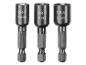 Set aus drei CR-V Steckschlüsseln in den Größen 6mm, 8mm und 10mm.